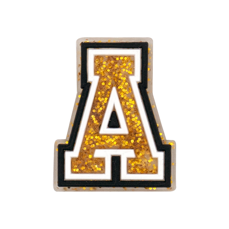 Gold Glitter Letter Shoe Charms