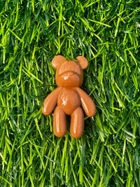 Brown glossy teddy bear shoe charm