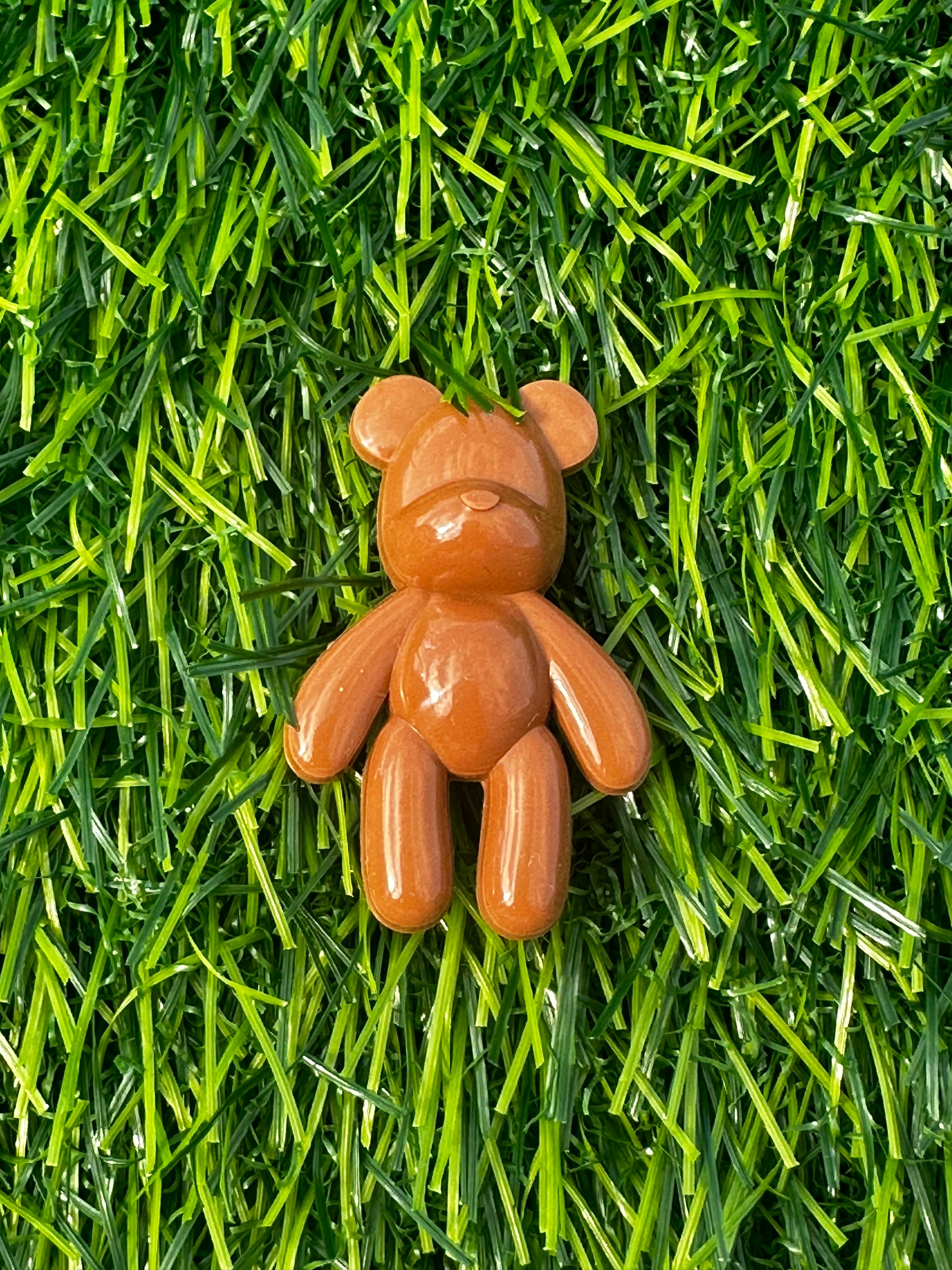 Brown glossy teddy bear shoe charm