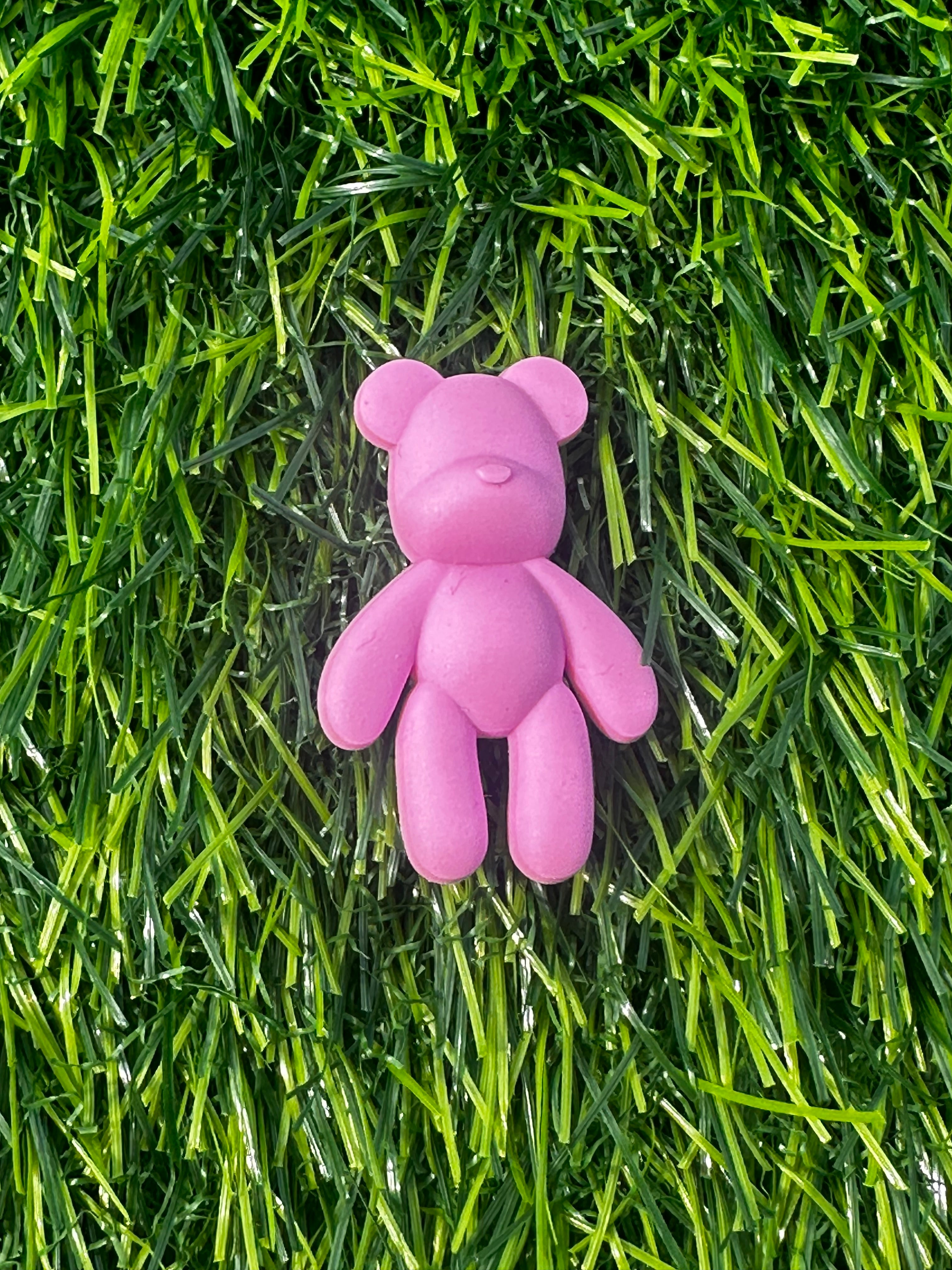 Matte white pink teddy bear shoe charm