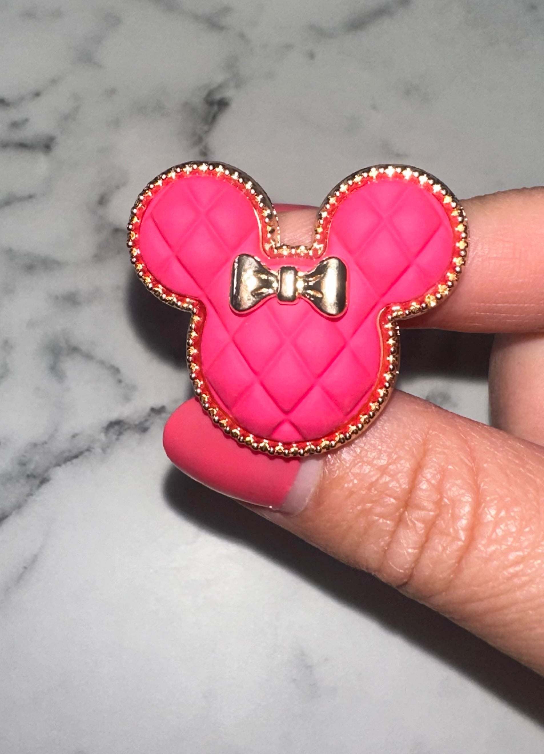 Pink Quilted Mini Shoe Charm