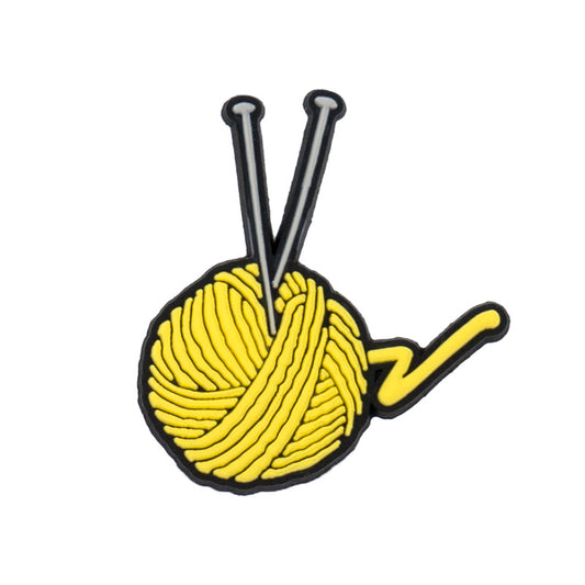 Yellow Knitting Shoe Charm