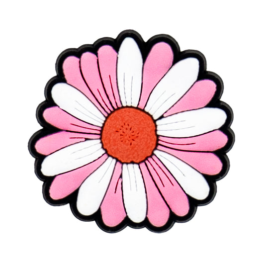 Pink and White Daisy Shoe Charm