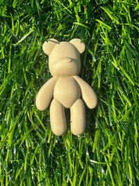 Beige matte teddy bear shoe charm
