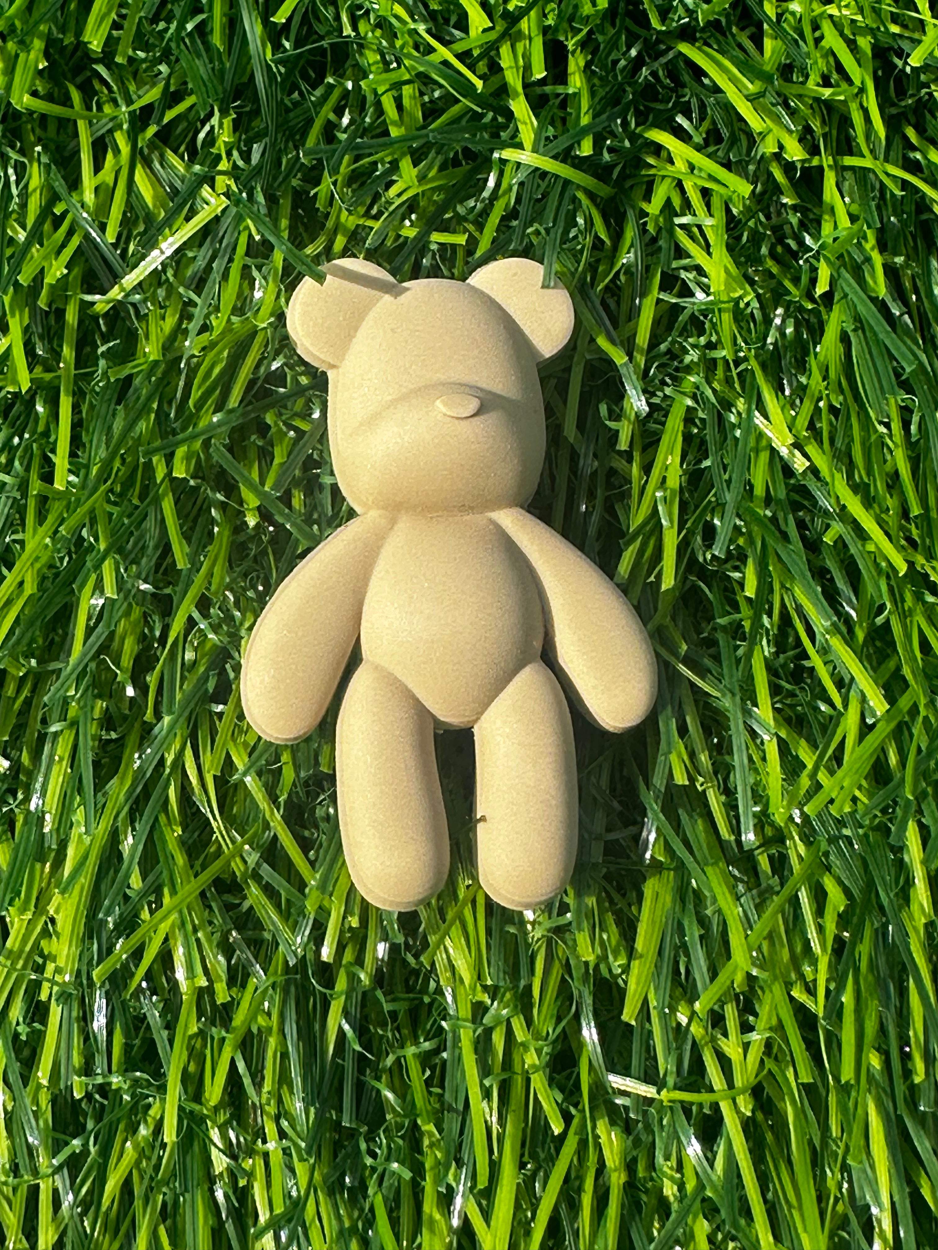 Beige matte teddy bear shoe charm