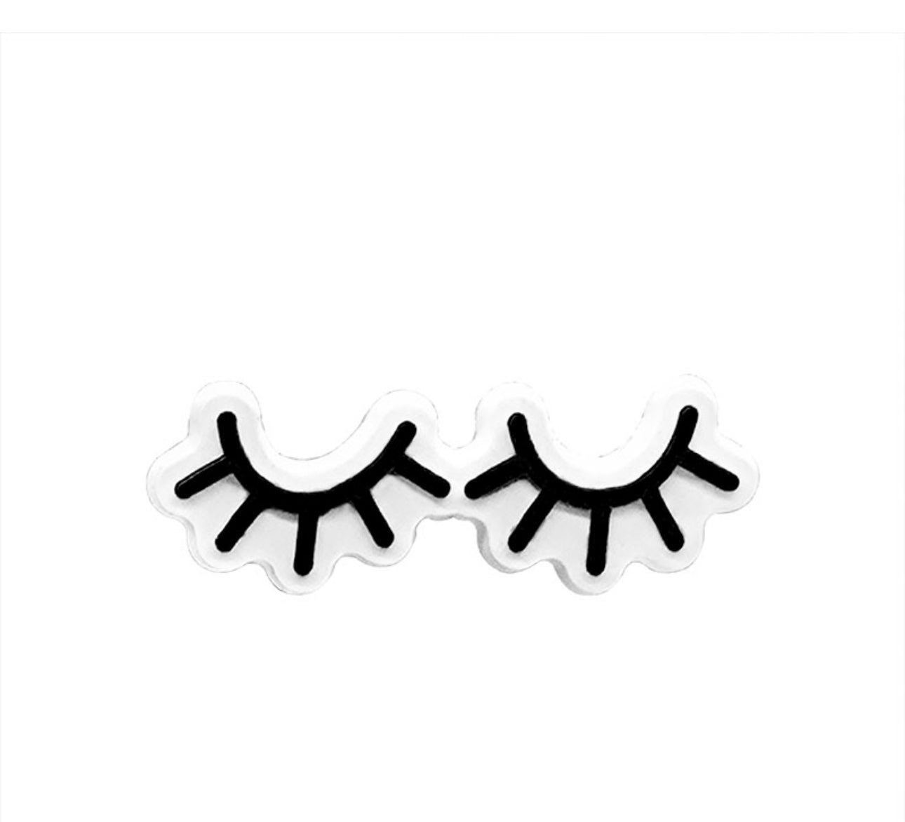 Black Eyelash Shoe Charm