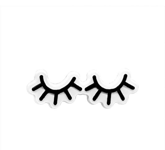 Black Eyelash Shoe Charm