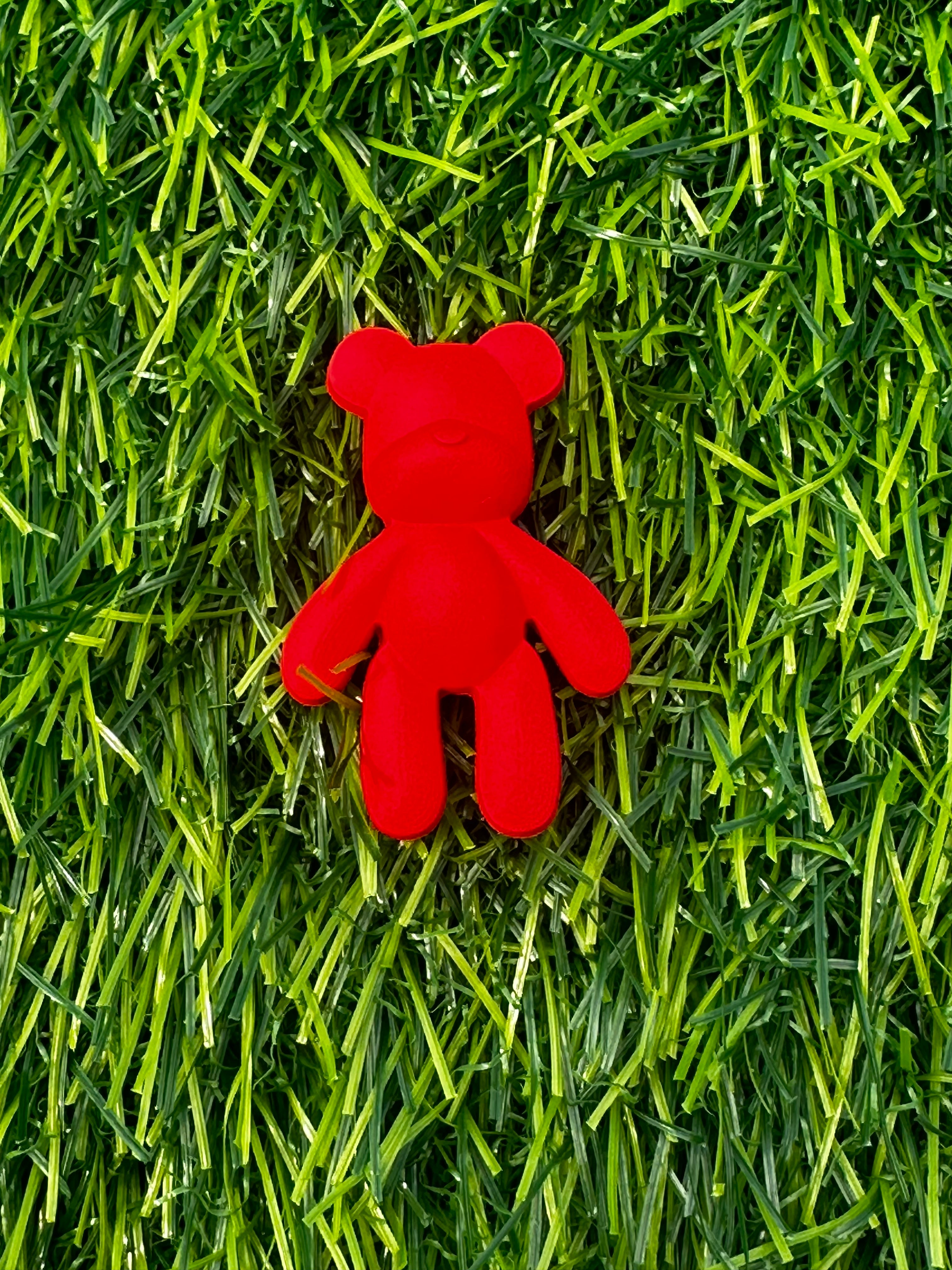 Matte red teddy bear shoe charm