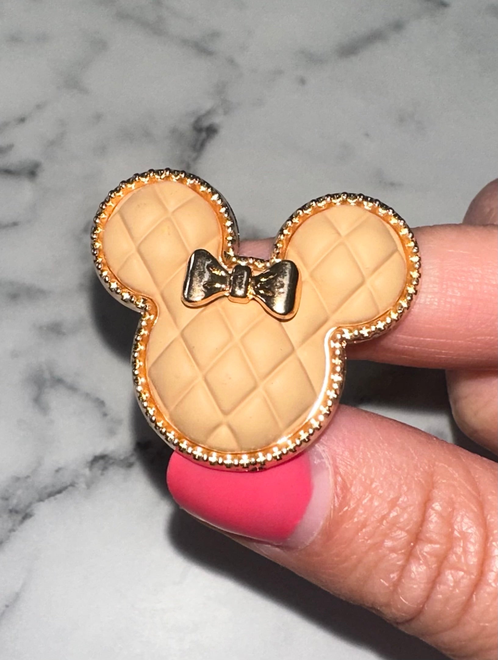 Cream Quilted Mini Shoe Charm