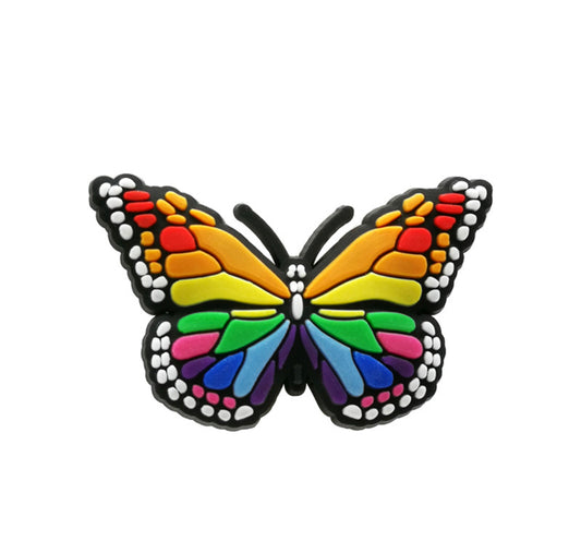 Rainbow Butterfly Shoe Charm