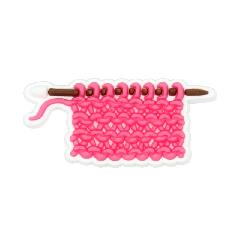 Pink Knitting Shoe Charm