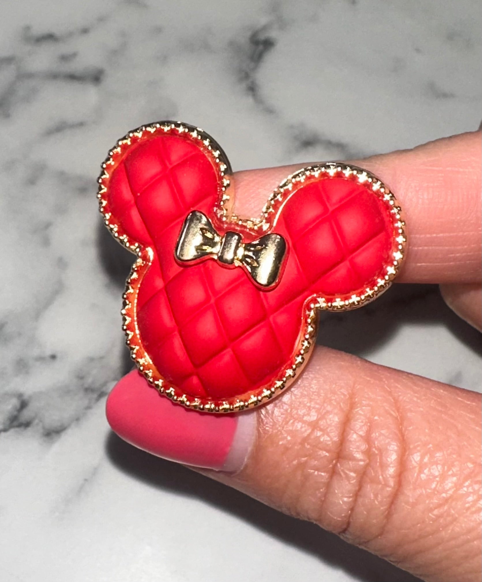 Red Quilted Mini Shoe Charm