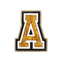 Gold Glitter Letter Shoe Charms