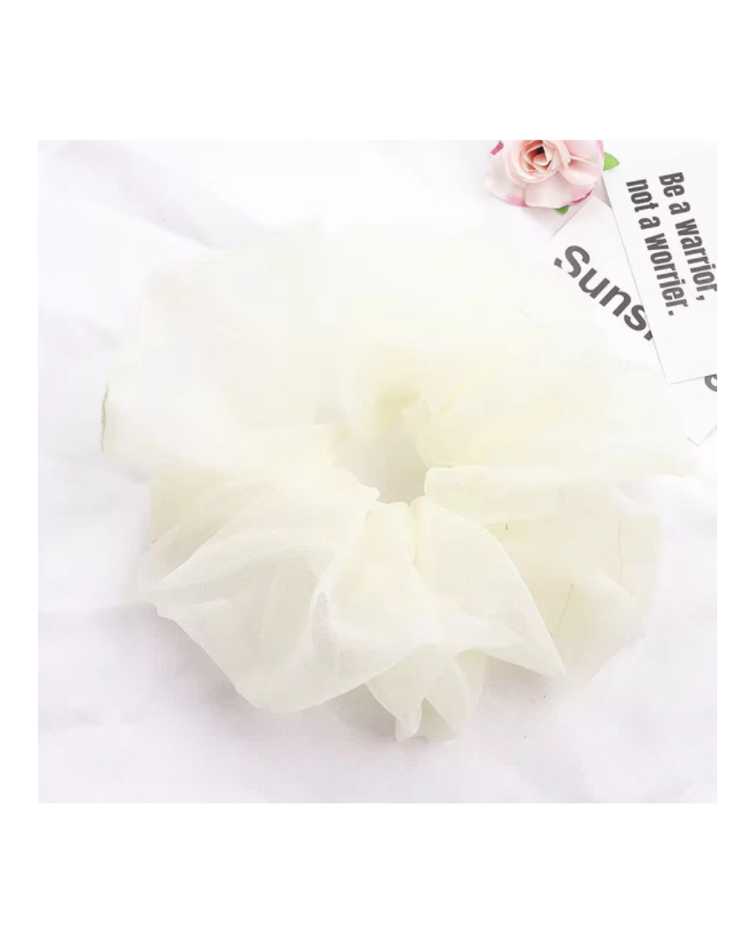 XL Organza Scrunchie – Pearl Ivory